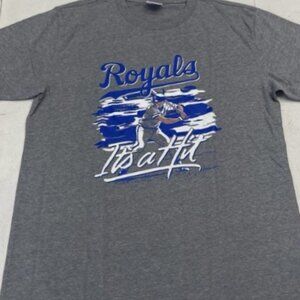 Charlie Hustle Grey KC Royals It's A Hit Medium T shirt